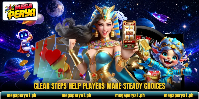 Clear steps help players make steady choices