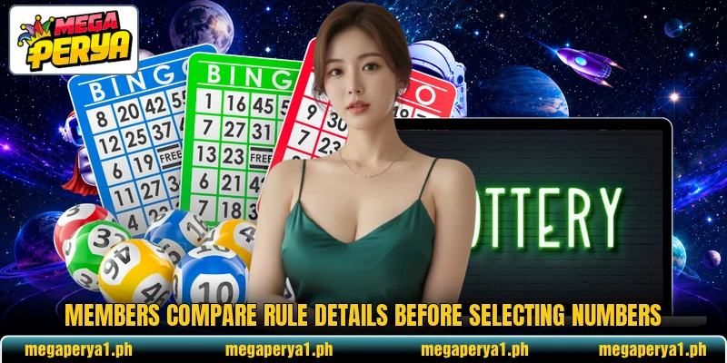 Members compare rule details before selecting numbers Members compare rule details before selecting numbers