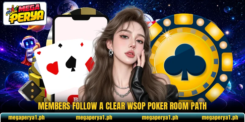 Members follow a clear WSOP Poker room path Members follow a clear WSOP Poker room path