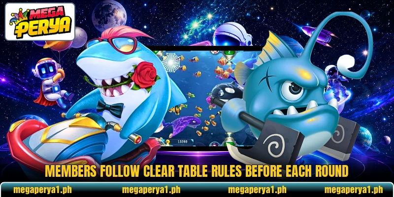 Members follow clear table rules before each round