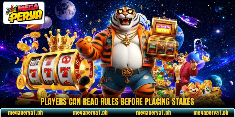 Players can read rules before placing stakes