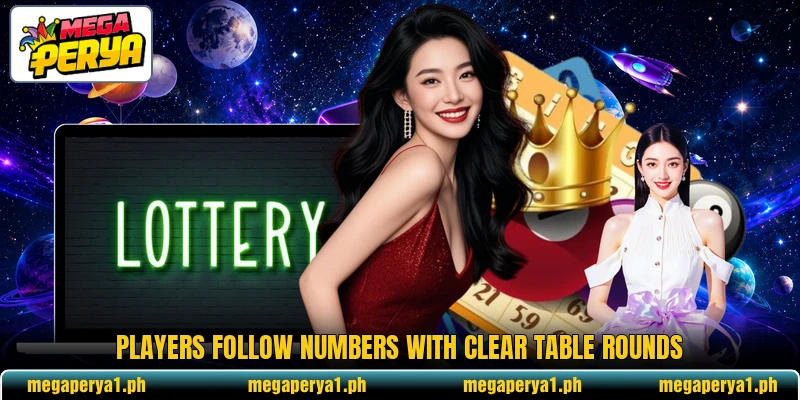 Players follow numbers with clear table rounds