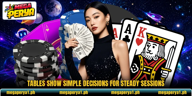 Tables show simple decisions for steady sessions Tables show simple decisions for steady sessions