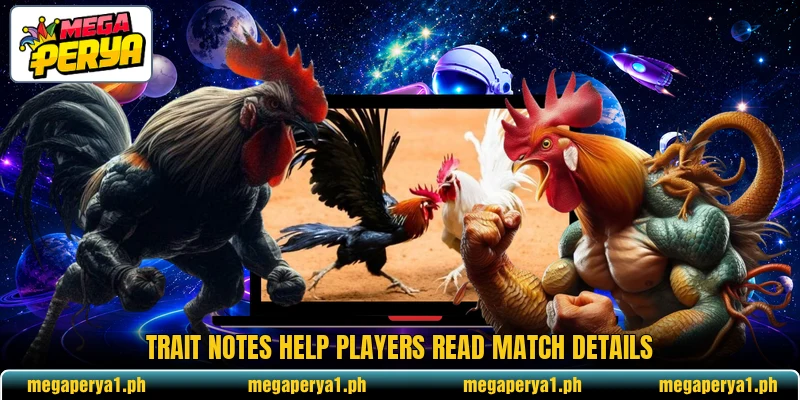 Trait notes help players read match details Trait notes help players read match details